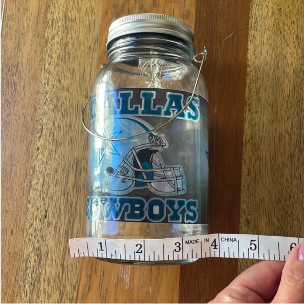 Dallas Cowboys Glass Light-Up Mason Jar
